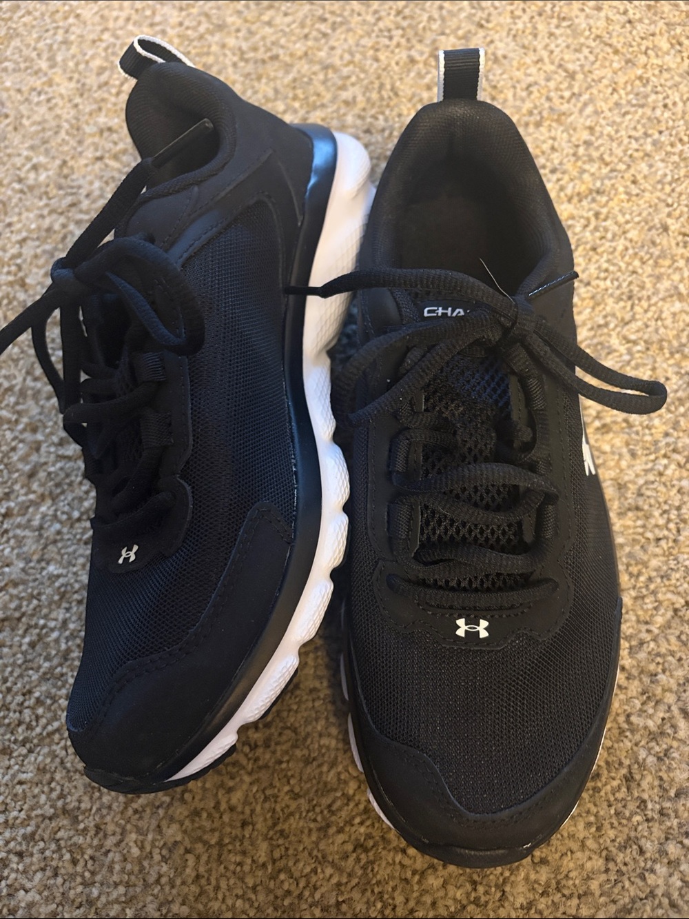 Under Armour Black & White Running Shoes